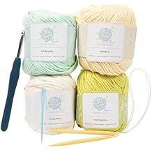 mindfulknits Knitting Kit for Beginners Adults with Knitting Needles, Yarn Needle & 100% Cotton Knitting Yarn 4 Make Washcloths - Zen Basic Knitting Supplies Set for Relaxation & Stress Relief