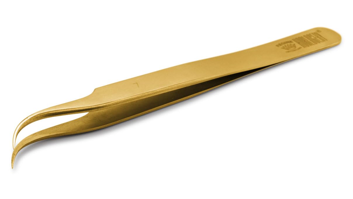 Regine Präzisions-Uhrmacherpinzette, 7A-Form, 100 % antimagnetisch, aus Messing, gebogen und fein.