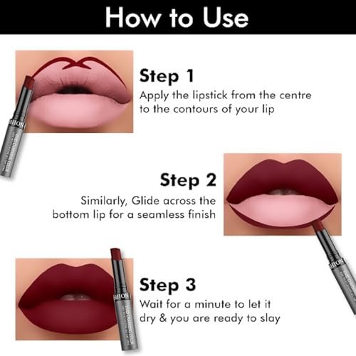 FASHION COLOUR Kissproof Non Transfer Lipstick | Water Resistant & Smudge Proof | Non-Drying | Lightweight | Long Stay Upto 15Hrs | Caramel