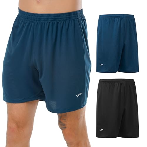 ELITE Short Bermuda Masculina Futebol Academia Malha Dry Fit Fitness, 1 Petróleo - 1 Preto, G
