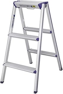 Ladder Step Ladders Safety Step Ladders 2-Step 2 Step Ladder Folding Step Stool Aluminum Stepladders for Home Kitchen,440kg/970Ib Weight Rating(Ladder B)