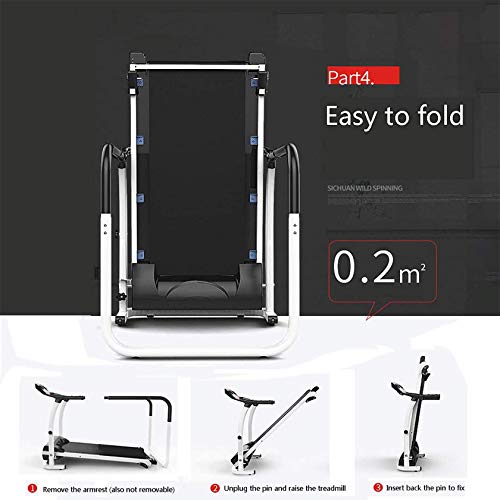 Image of Walking Treadmill with Long Handrail for Balance, Treadmills for Home Small, Powerful Walking Running Machine with Heart Rate Monitoring