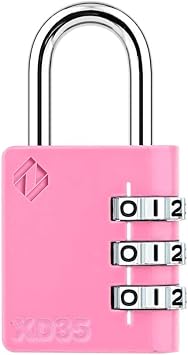 XD35 Combination Lock, 3-Digit Padlock for School Gym Sports LockerLock, Fence, Toolbox, Case, Hasp Storage (10-Pack, Pink, Emerald)