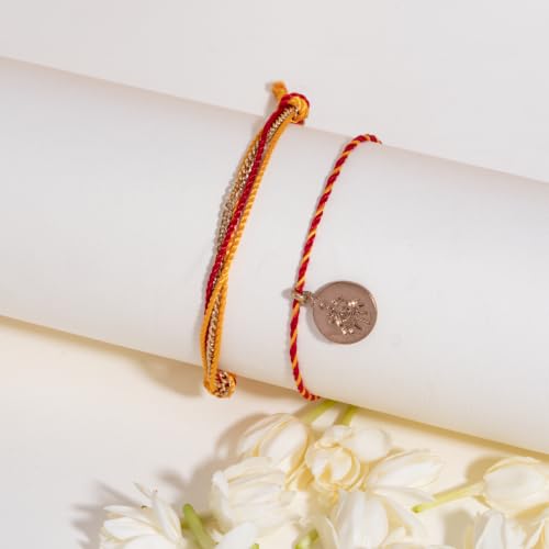 Image of Salty Rakhi for Brother & Bhaiya Bhabhi | Wrist Band Gift Pack for Sister, Bro, Bhaiya and Bhabhi | Bracelet for Men, Women | Fancy Jewellery Combo Gifts | Gift for Rakshabandhan | Traditional Rakhi Gift