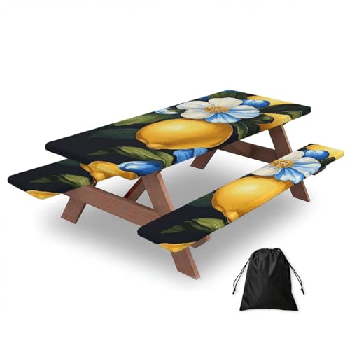 Mantel elástico ajustable antimanchas e impermeable para mesa de picnic de 72 pulgadas 2