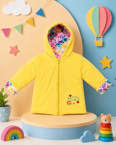 Image of Appukids Full Sleeves Animals Printed Reversible Jacket for Baby Boys Girls Cotton 2 In 1 winter Jacket