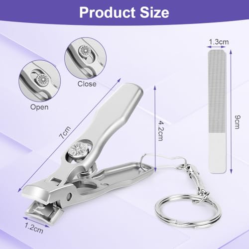 LOPHE Nail Clippers for Thick Nails Professional Stainless Steel Nail Cutter, Toenail Clipper with Glass File - Image 2