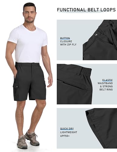 MoFiz Men's Qucik Dry Hiking Cargo Shorts 8"/9" Lightweight Outdoor Men's Stretch Golf Casual Shorts with 5 Pockets4
