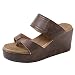 Sandalias para mujer, chanclas para estar por casa, para mujer, casuales, modernas, plataformas, zapatillas para mujer, marrón, 39 EU
