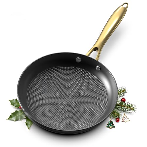 imarku Frying Pan - 8 Inch Non Stick Frying Pan, Long Lasting Cast Iron Skillet Nonstick Pans, Honeycomb Nonstick Frying Pans with Stay Cool Stainless Steel Handle, Christmas Gifts, Easy Cle