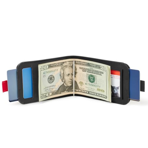 Image of Distil Union Wally Bifold 5.0 RFID Wallet with ID Window - Slim Bifold Wallet for Men with Money Clip, VentureTek - Minimalist RFID Card Holder - Holds 14 Cards & 30 Bills - Black