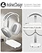 VICHYIE Headphone Stand for AirPods Max, Headset Holder with Aluminum Supporting Rod, Heavy Base Desk Stand Headphones Support Accessory for All Headphones - Silver White