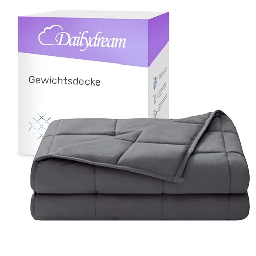 Dailydream Therapie Gewichtsdecke | 135x200 | 4,5 kg | Grau | aus 100% Baumwolle | mit Glasperlenfüllung | schwere Decke zum Schlafen | Weighted Blanket | Therapiedecke | Körpergewicht bis 52 kg Dailydream Therapie Gewichtsdecke | 135x200 | 4,5 kg | Grau | aus 100% Baumwolle | mit Glasperlenfüllung | schwere Decke zum Schlafen | Weighted Blanket | Therapiedecke | Körpergewicht bis 52 kg