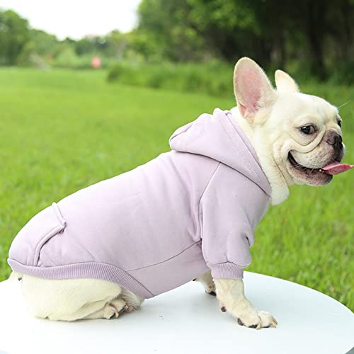 Tonsee Hundepullover kleine Hunde Mittlerer Hund Kapuzenpullis Hundepullover Hoodie Hunde Pullis Welpen Jacke Hunde Klamotten Warmer Wintermantel Haustier Kleidung Fleece Sweater (Lila, XS)