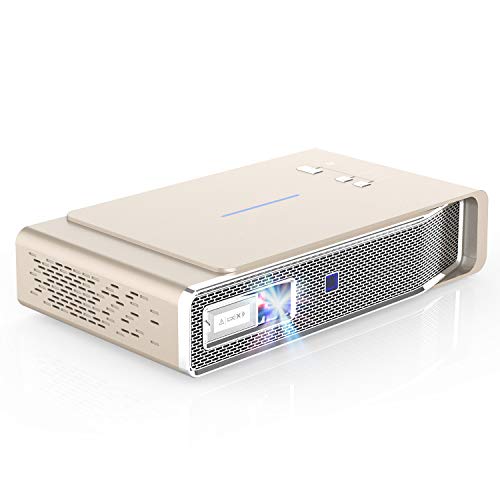 Mini Projector, 500 ANSI Lumens 3D Home Theatre Projector &Office Projector Support Dual-Band Wi-Fi/BT-4.2/Ultra Hd 4K /Max300 Inches/DLP 3D Video for Business&Education