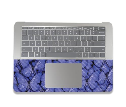 Image of MightySkins Carbon Fiber Skin Compatible with Microsoft Surface Laptop Studio 2 (2023) Full Wrap Kit - Blue Butterflies | Protective, Durable Textured Carbon Fiber Finish | Made in The USA