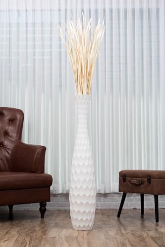 Image of Leewadee Large Floor Vase 41 inches Mango Wood for Pampas Grass, Dried Flowers