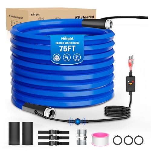 Image of Nilight 75FT Heated Water Hose RV 5 /8 inchInside Diameter -45F Freeze