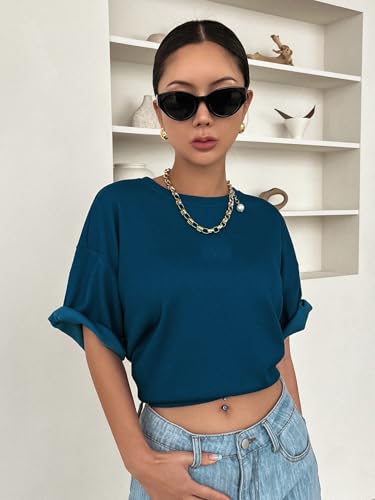 Image of Zilcon Women's Waffle Wool Knit Tops Dressy Business Casual T-Shirt Half Long Sleeve Fall Winter Summer Work Tops
