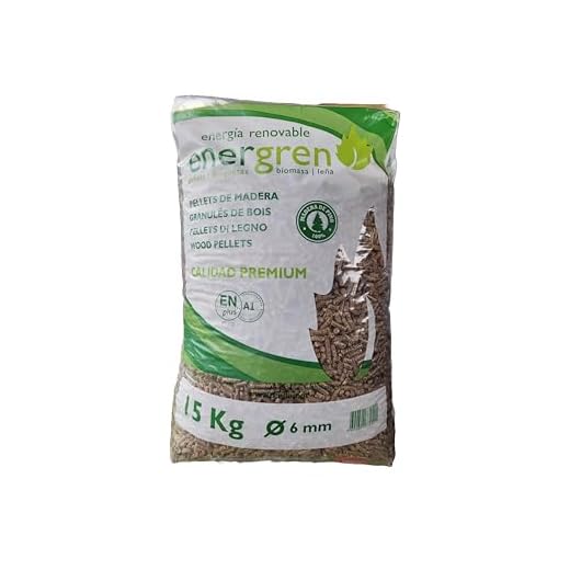Saco de pellets de Madera 15kg. Certificado ENplus y Calidad A1. Ideal para chimeneas, Estufas o barbacoas. Diametro 6 mm. 100% Madera de Pino.