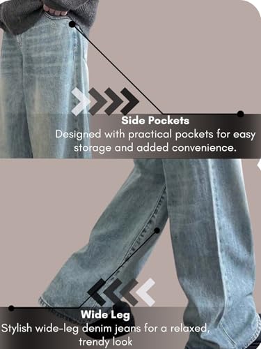 Image of GRECIILOOKS Men Jeans || Baggy Fit Jean's for Man || Loose Fit High Rise Denim || Stretchable Casual Wear Jean,s || Dance Rap Rapping Style Pant for Men || Denim Cotton Jeans