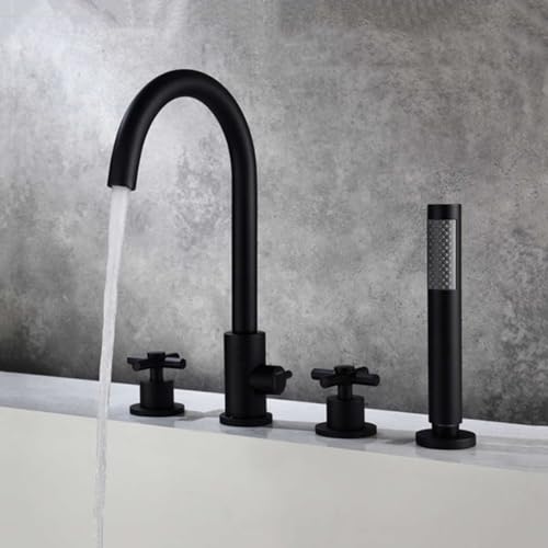 Robinet de bain noir MOCHAMIK anti-calcaire avec douchette ergonomique - 4