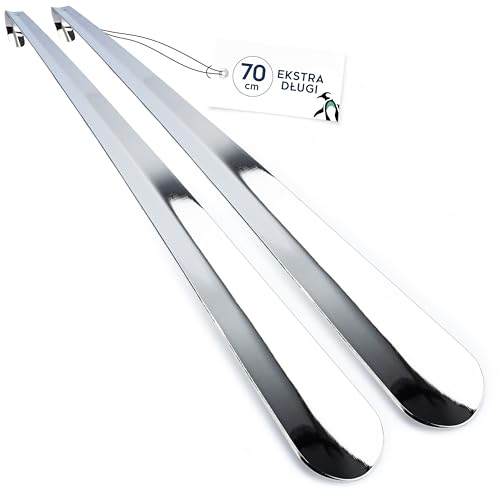 biped łyżka do butów metal długa 70 cm – stal nierdzewna z haczykiem do zawieszenia – solidna i elegancka metalowa łyżka do butów wysokiej jakości z2792(2 sztuk)