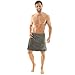 Produktbild CelinaTex Malaga Saunakilt Herren L/XL grau Mikrofaser Sauna Kilt Coral Fleece Saunamantel Saunatuch