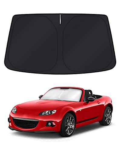 KUST Windshield Sun Shade for Mazda Miata MX-5 2009-2013 2014 2015 Window Accessories Shade Sun Visor Cover Foldable Block UV Rays