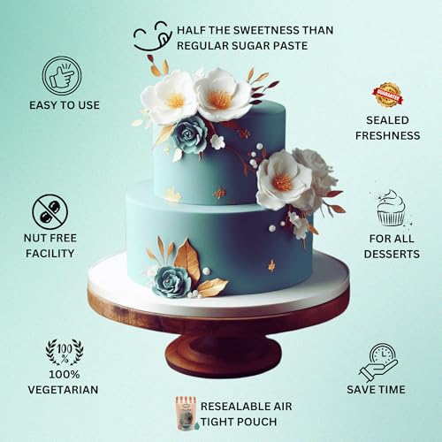Image of Confect Teal Sugar Paste | Edible Sugar Paste | Fondant for Cake Decoration | Edible Fondant Chefs Choice for Cake Decorating | Vegan, Gluten-Free, Nut-Free, Palm Oil-Free - 1 KG