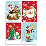 Domkora Mini Christmas Crackers Red & Blue Cute Santa Designs - 6 Pack Eco-Friendly Plastic-Free Crackers - Kids Christmas Party Favour with Stickers - Family Xmas Table Decoration Stocking Filler - Image 5