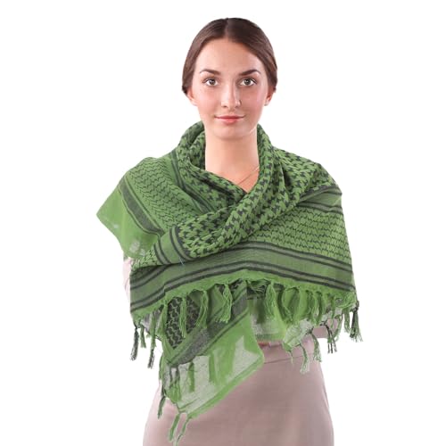 Bufanda árabe verde de algodón transpirable unisex para exteriores 6