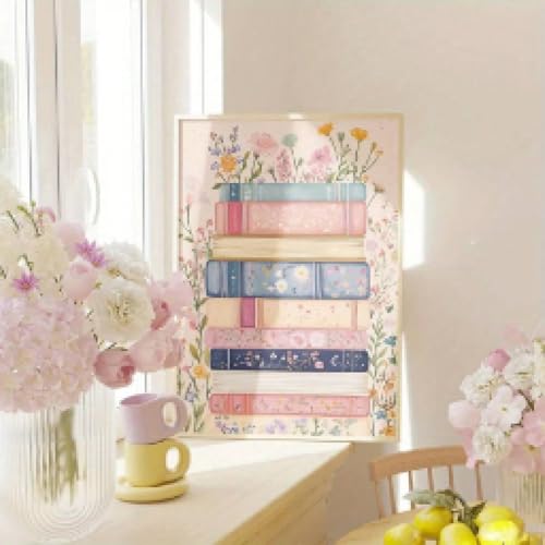 Impression toile vintage livres pour décorer un mur de classe