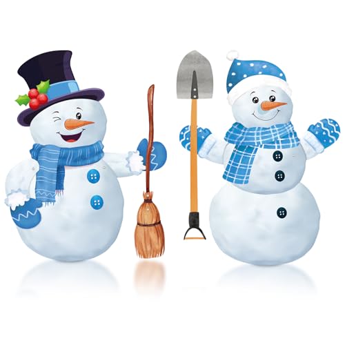 Burbell Winter Snowman Bulletin Board Decoration 20 Inch Jointed Snowman Large Cardboard Cutout Photo Props Christmas Party Supplies for Winter Xmas Party Indoor Outdoor Wall Yard Decor