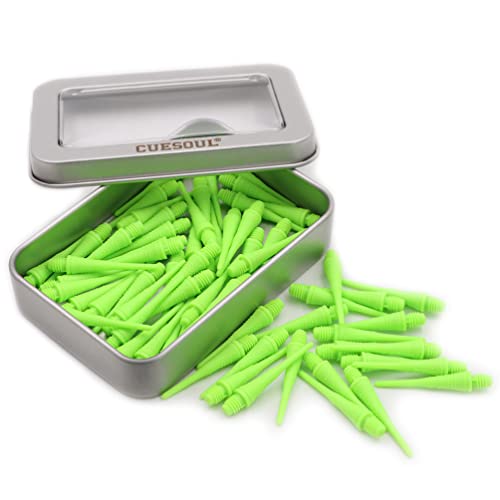 CUESOUL 2BAソフトチップダーツポイント100本入り (CSSTP012-Light green)