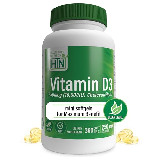 Image of Health Thru Nutrition Vitamin D3 10,000iu - 250 mcg 360 Mini Softgels