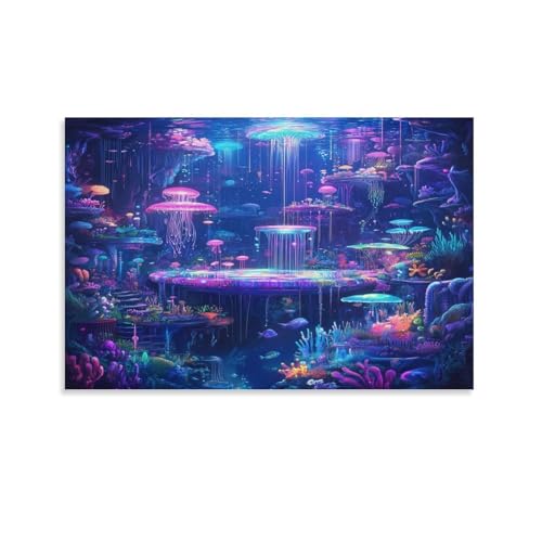 Jellyfish cuadro en lienzo para decorar paredes vacias y dar vida al salon moderno