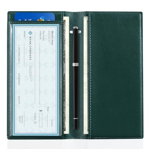 Image of CoBak Checkbook Cover for Women & Men - PU Leather Case with RFID Blocking | Classic Design Check Book Holder for Personal and Business