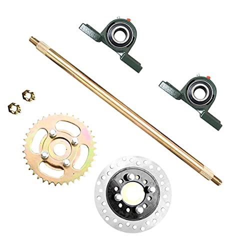 Julymoda 600Mm 24" Rear Axle Track Assembly Kits For Go Kart Atv Quad Rear Wheel Snow Sand Snowmobile Diy Use Metal Black #TOP6