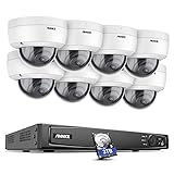ANNKE H800 4K 16CH PoE Camera System, H.265+ 8MP Ultra HD NVR w/8pcs Dome IP Security Cameras,...