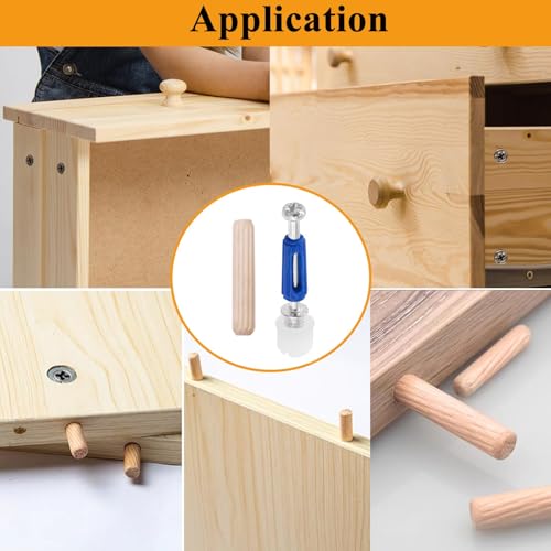 Image of 120PCS Cam Locks for Furniture,3-in-1 Eccentric Hardware Wheels,Furniture Fasteners & Connectors with Multi-Size Nuts,Bolts and Wood Dowel Pins-Assortment Kit for Furniture Assembly /Repair