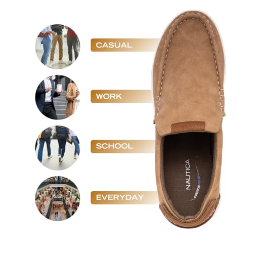 Image of Nautica Men's Slip-On Loafers Casual Moc Toe Sneakers Boat Shoes Slipper for Men - Lightweight & Comfortable - Derwin