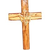 Zuluf Wall Hanging Wood Cross Olivewood Dove Holy Land Gift Cross 16cm - CRS020