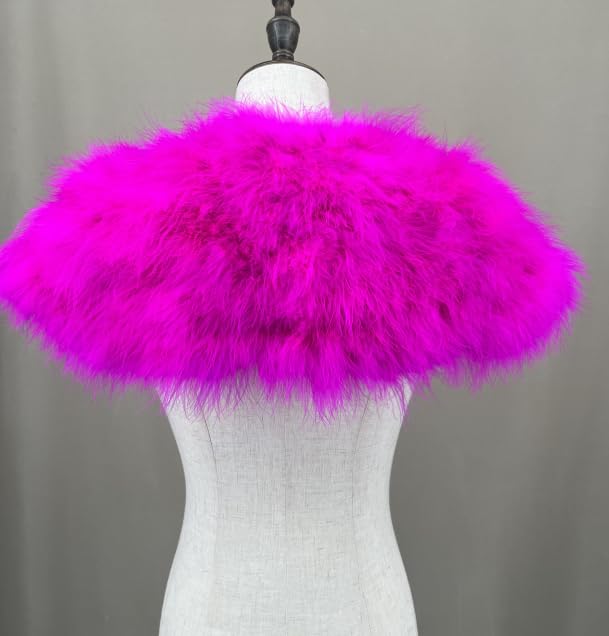 LVCOMEFF Women Turkey Ostrich Natural Feather Mini Collar Shawl Small Cape for Party Wedding4