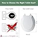 Angol Shiold Round Toilet Seat - Slow Close Hinges, Ergonomic Design with Grip-Tight Bumpers, Safe Easy-Clean PP Material (White, 16.5