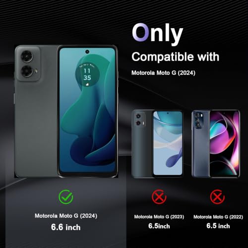 Image of Case for Motorola Moto G 5G 2024, Military Grade Drop Protection Phone Case, Yellowing Resistant, Anti-Scratch Hard PC Back, Shockproof Hard Ultra-Thin Protective Cover, Clear