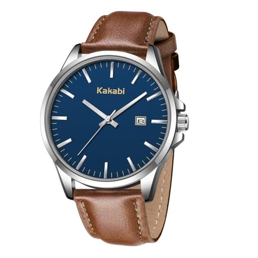 Kakabi Watches for Men, Minimalist Leather Watch Classic Analog Quartz Date
