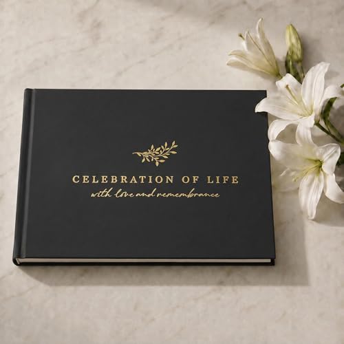Image of ZICOTO Beautiful Funeral Guest Book for The Celebration of Life - The Perfect Hard Cover in Loving Memory Book with Ample Space to Sign in for Guests - Premium Craftsmanship for Honoring Loved Ones