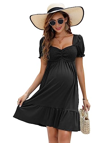 Image of FUNJULY Womens Maternity Dress Women's Maternity Dresses a Line Boho Maternity Dress for Wedding Guest