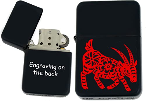 Encendedor Metal Negro Mate Símbolos Zodiacales miniatura 1